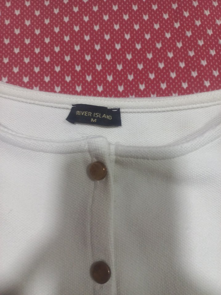 kadın bluz  Düğme detayli  Beyaz Kolsuz Yelek - Görsel 3