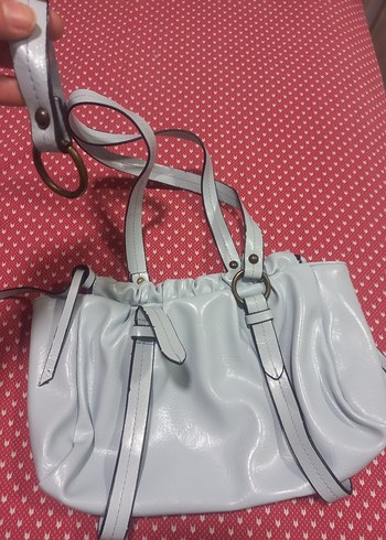 Günlük Kullanım Beyaz Deri Kadın Çanta - Görsel 2