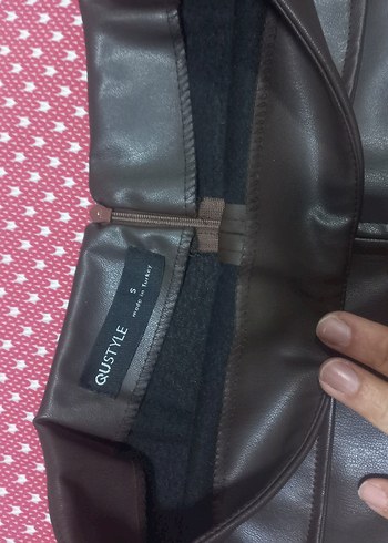 Kadın Kahverengi Deri etek mini - Görsel 3