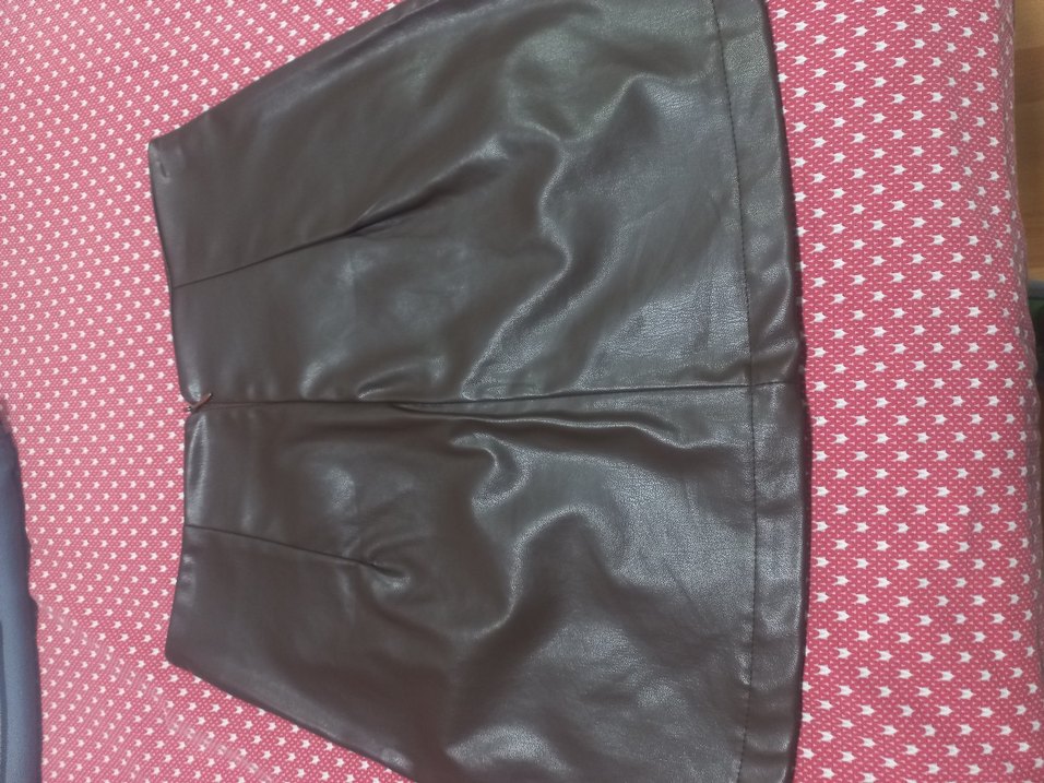 Kadın Kahverengi Deri etek mini - Görsel 4