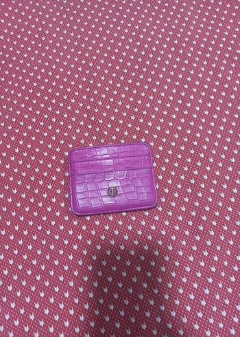 Düğmeli Pembe Yılan Derisi Kadın Cüzdanı kartlik - Görsel 4