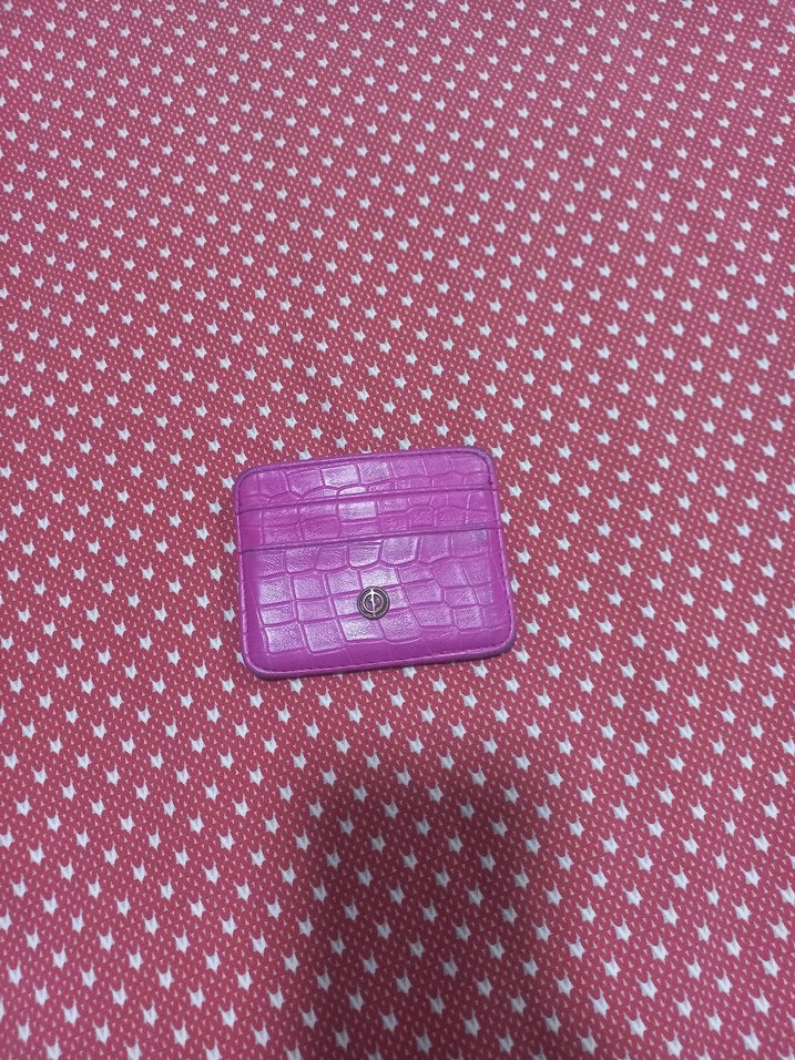 Düğmeli Pembe Yılan Derisi Kadın Cüzdanı kartlik - Görsel 4