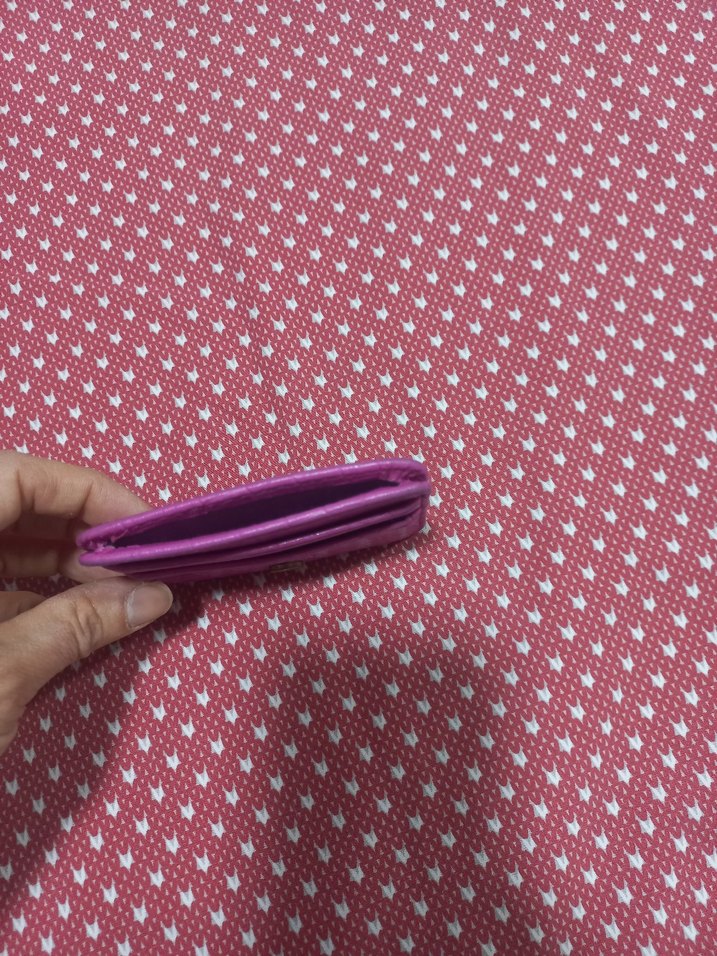 Düğmeli Pembe Yılan Derisi Kadın Cüzdanı kartlik - Görsel 3