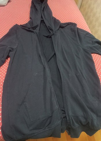 Erkek Siyah Fermuarlı Kapüşonlu hırka - Görsel 3