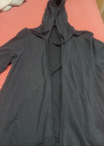 Erkek Siyah Fermuarlı Kapüşonlu hırka - Görsel 4