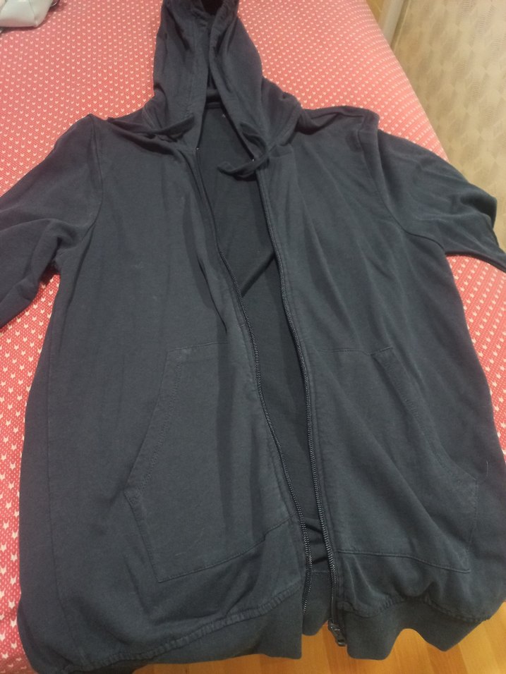 Erkek Siyah Fermuarlı Kapüşonlu hırka - Görsel 3