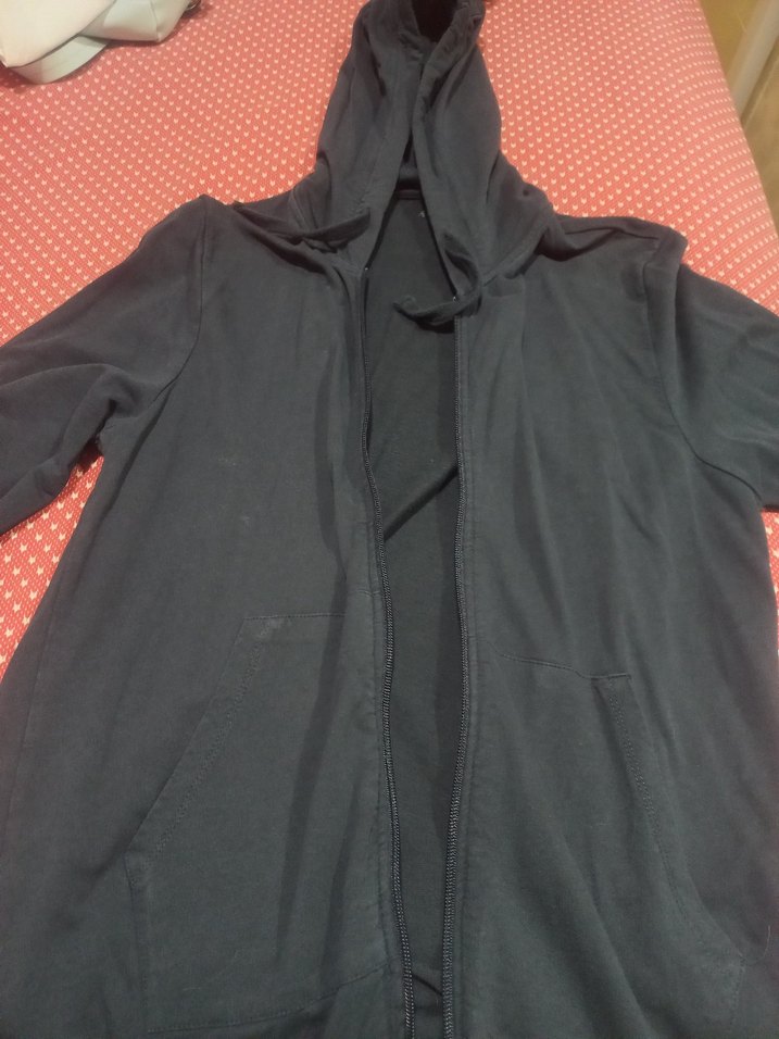 Erkek Siyah Fermuarlı Kapüşonlu hırka - Görsel 4