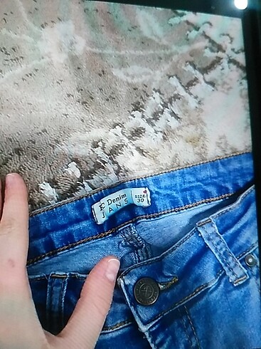 l Beden mavi Renk Dar kot pantolon 