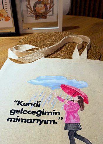 Beden Baskılı Bej Sokak Stili Kadın Çanta