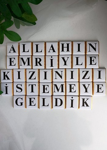 Beyaz Harfli Parti Çikolataları
