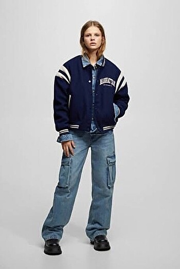 Pull and Bear Bomber Kolej Ceket