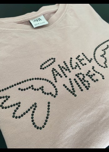 Kız Çocuk Bej Pamuklu Uzun Kollu Baskılı Tişört - Görsel 3