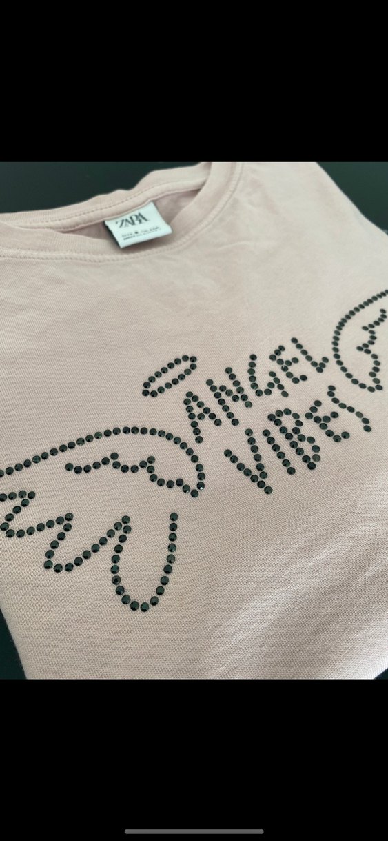 Kız Çocuk Bej Pamuklu Uzun Kollu Baskılı Tişört - Görsel 3