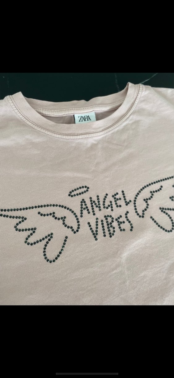 Kız Çocuk Bej Pamuklu Uzun Kollu Baskılı Tişört - Görsel 2