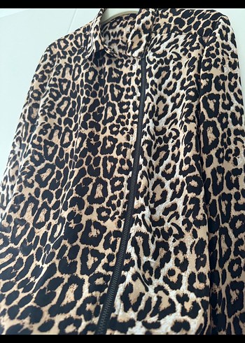 Leopar Desenli Gömlek Ceket - Görsel 5