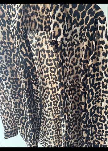 Leopar Desenli Gömlek Ceket - Görsel 4