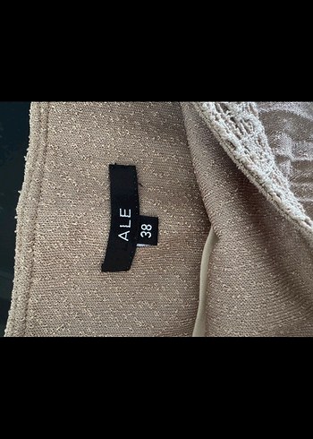 Bej Piliseli Midi Triko Etek - Görsel 4