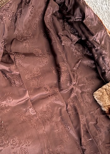 Kahverengi Uzun Kollu  Kadın Peluş Ceket - Görsel 2