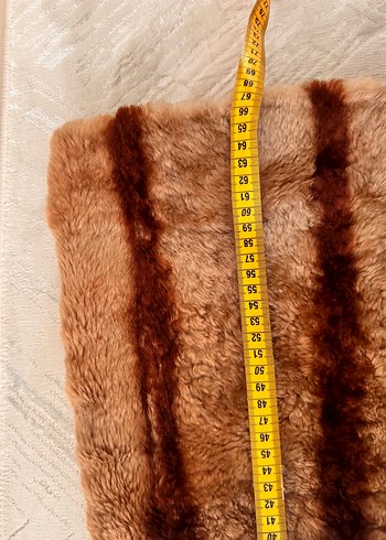 Kahverengi Uzun Kollu  Kadın Peluş Ceket - Görsel 9