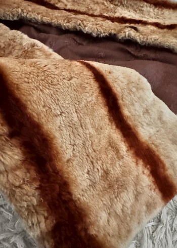 Kahverengi Uzun Kollu  Kadın Peluş Ceket - Görsel 5