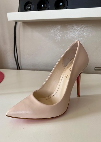 Bej İnce Topuklu Kadın Stiletto - Görsel 3