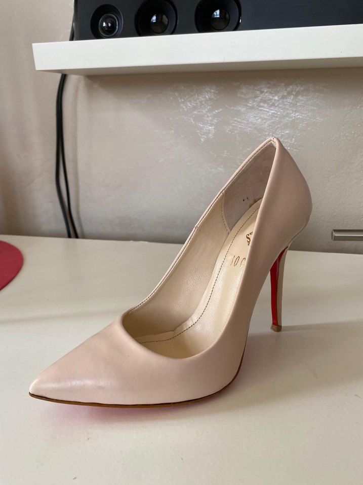 Bej İnce Topuklu Kadın Stiletto - Görsel 3