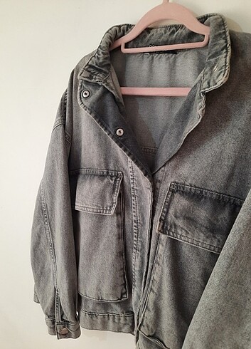 m Beden gri Renk OVERSIZE JEAN CEKET