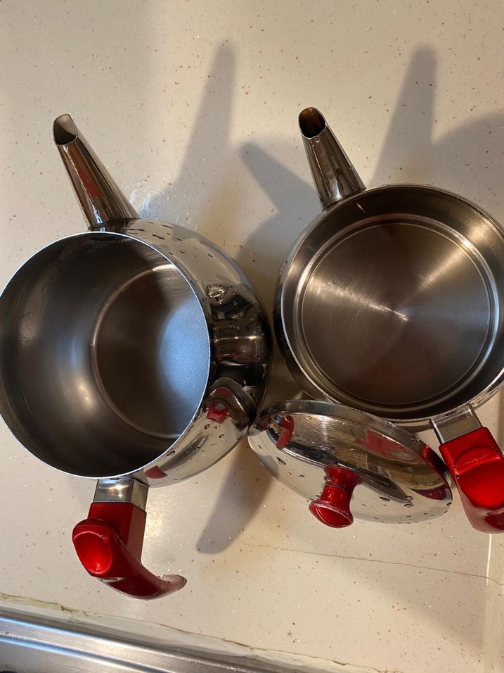 Kırmızı Kulplu Parlak Çaydanlık - Görsel 2