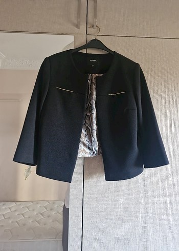 Koton,düğmesiz Siyah kadın ceket - Görsel 3