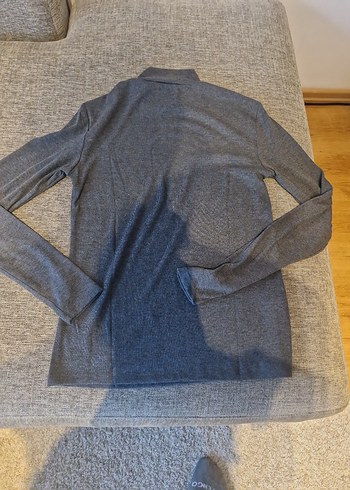 Mango, gri renkli, yarım boğazlı,ince Kadın Kazak. - Görsel 2