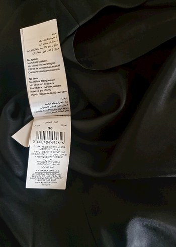 Network, S beden,Siyah, V Yaka, Kemerli Ofis Elbisesi - Görsel 6