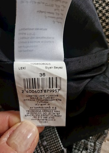 Network, siyah,beyaz Kareli,Kolsuz Midi Elbise - Görsel 5