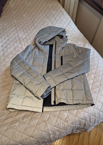 Zara,Gri, Fermuarlı Kadın mont,palto - Görsel 4