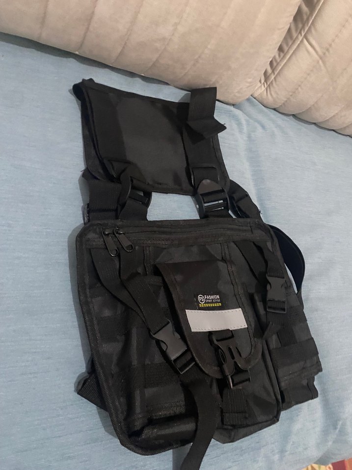 Siyah motorcu Omuz Çantası Tokalı - Görsel 2