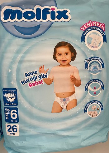 Molfix Bantlı Bebek Bezi 15+ kg 26'lı