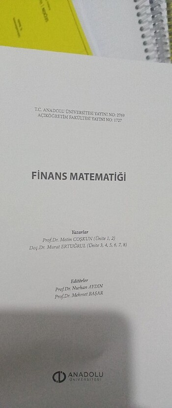  Finans matematiği kitap spiralli defter 