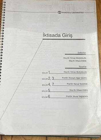 İKTİSAT A GİRİŞ KİTAP pdf spiralli cilt 