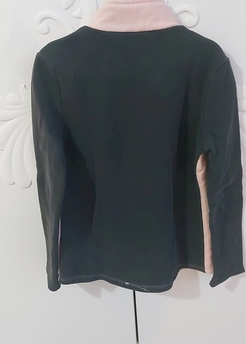 8 Yaş Beden Kız Çocuk Pembe Yüksek Yakalı Fermuarlı Ceket