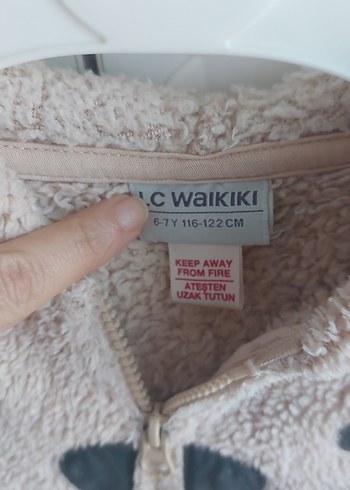 Kız Çocuk Bej Peluş Kapüşonlu Yelek - Görsel 2