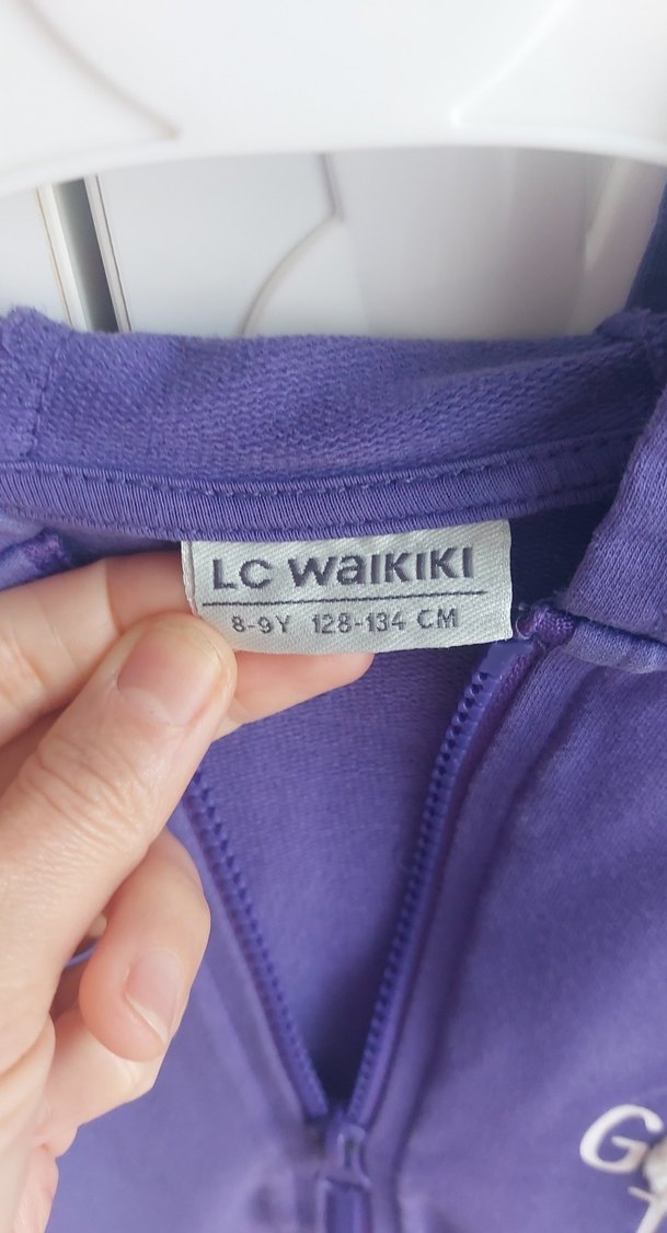 Mor Kapüşonlu Fermuarlı Kız Sweatshirt - Görsel 3