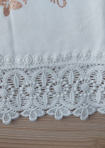 Beyaz Kız Çocuk Dantel Detaylı Atlet - Görsel 4