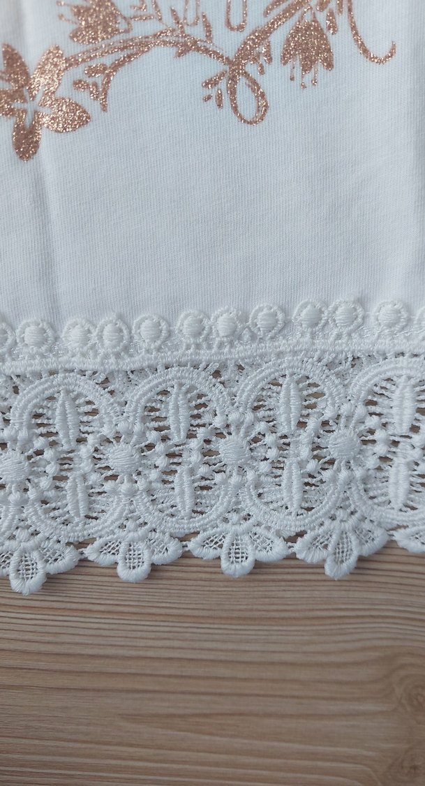 Beyaz Kız Çocuk Dantel Detaylı Atlet - Görsel 4