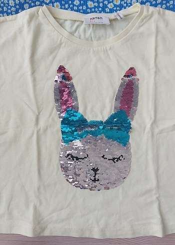 Mor Payetli Genç Kız Şortu ve tişörtler - Görsel 5