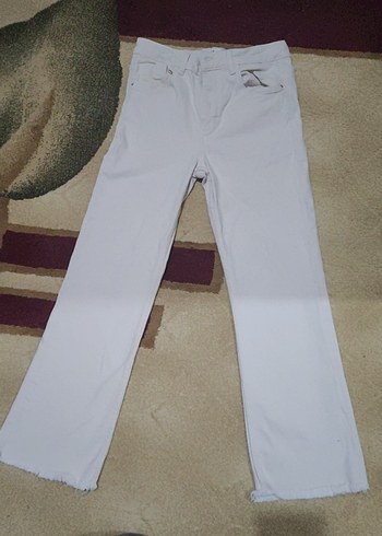 Zara Bej Duz Kesim Jean Pantolon