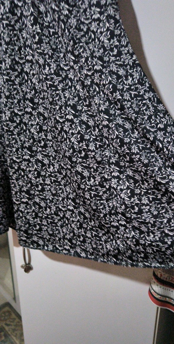 Siyah Gri Desenli Midi Elbise - Görsel 4