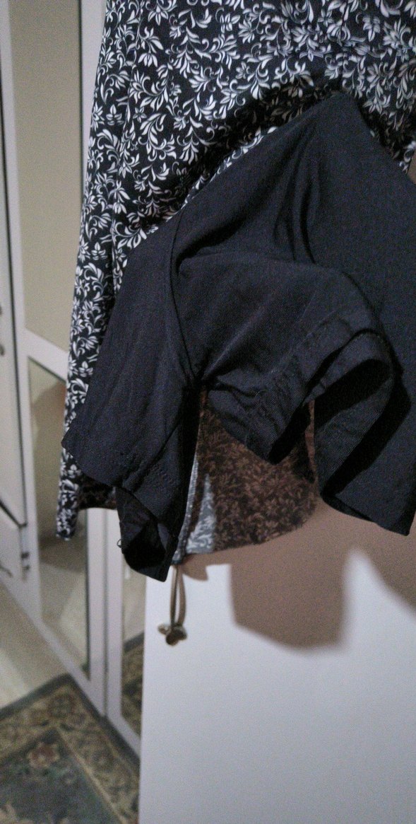 Siyah Gri Desenli Midi Elbise - Görsel 3