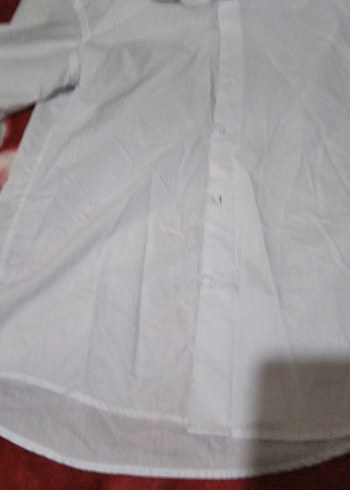 Kadın Beyaz Kısa Kollu Pamuklu Gömlek - Görsel 4