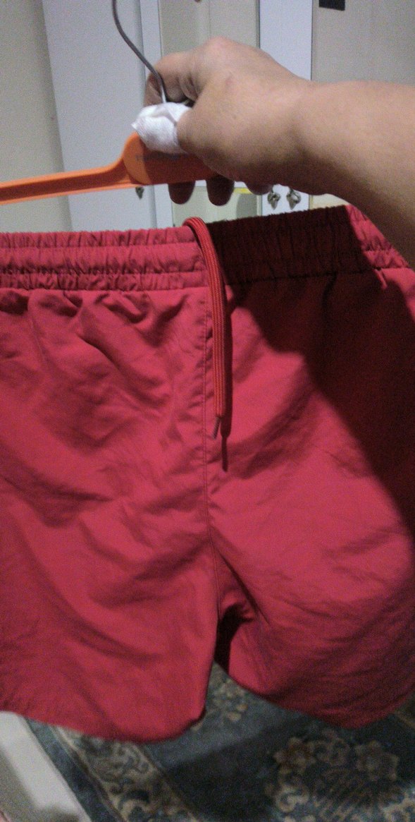 Kırmızı Saten Rahat deniz Şortu - Görsel 3