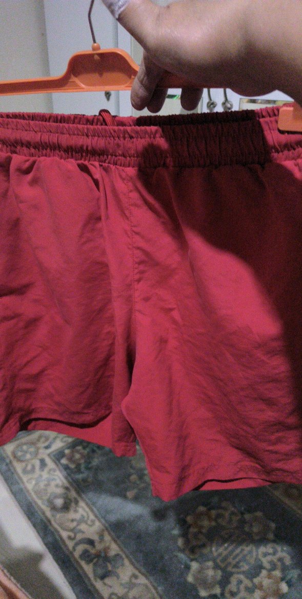 Kırmızı Saten Rahat deniz Şortu - Görsel 2