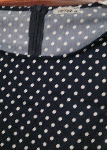 Puantiye Desenli Beyaz Kuşaklı bayan Elbisesi - Görsel 4